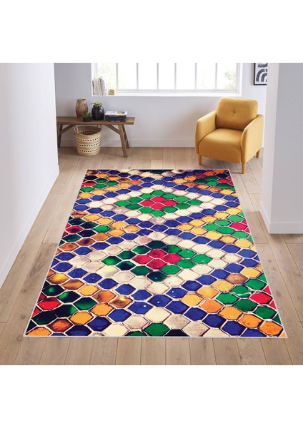 Dijital Baskı Yıkanabilir Kaymaz Taban Salon Halısı Rvg1893-Sd040
