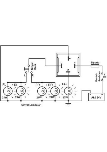 Elektronik Sinyal Flaşörü Rölesi 4 Fişli Üniversal Eng