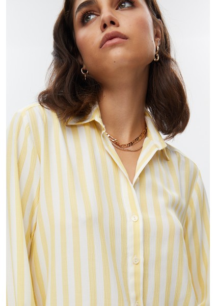 Sarı Çizgili Basic Gömlek fiyatları