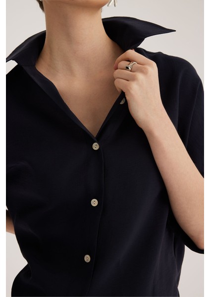 Lacivert Yarasa Kol Modal Gömlek fiyatları