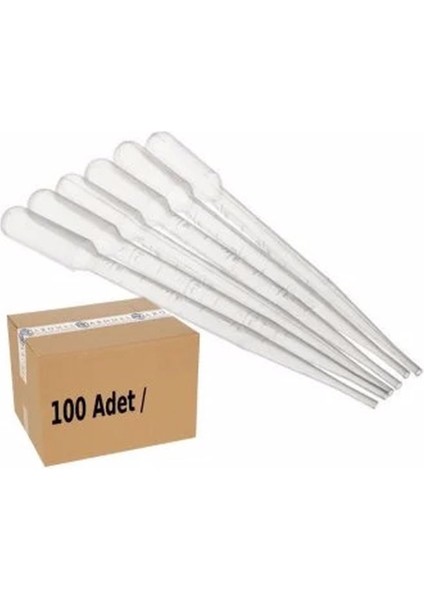 Pastör Pipet Steril 3 ml - Plastik - 100 Adetlik Paket