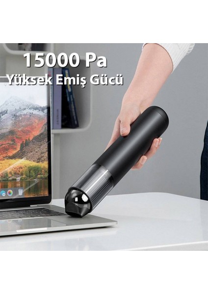 S4 5000 Pa 2000 Mah Hepa Filtreli LED Işık Yüksek Emiş Ev-Ofis-Araç-Yatak-Perde Toz -Kıl-Tüy-Hav-Kedi-Köpek Tüytoplayıcı Kablosuz El Süpürgesi Araç Araba Içi Süpürge