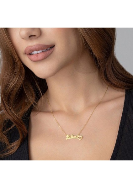 925 Ayar Gümüş İsim Kalp Kolye