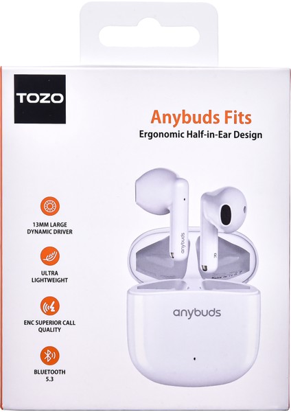 Anybuds Fıts Ip-X4 Suya Dayanıklı  Kulakiçi Kablosuz 5.3 Bluetooth Kulaklık( Tozo Türkiye Garantili )