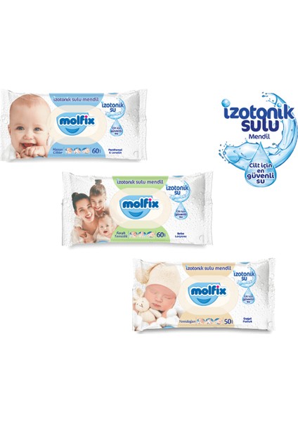 Izotonik Sulu Ferah Temizlik Islak Mendil 3X60'LI x 10 Adet modelleri