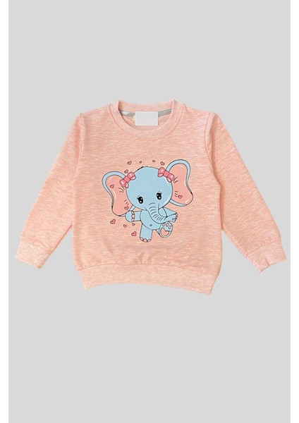 2-6 Yaş Kız Çocuk Fil Desenli Takım Somon fiyatları
