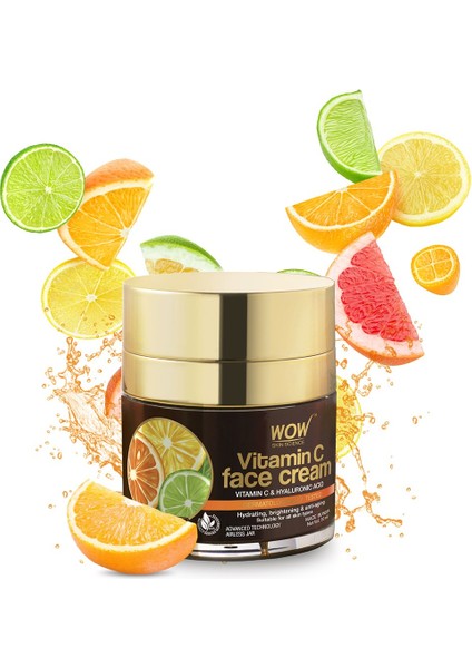 C Vitaminli Yüz Kremi - % 94.15 Doğal İçerik - Tüm Cilt Tipleri - Yağsız 50 ml