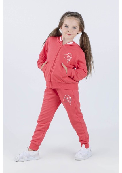 Dmb Kids 4-8 Yaş Kız Çocuk Hırkalı Takım Pembe