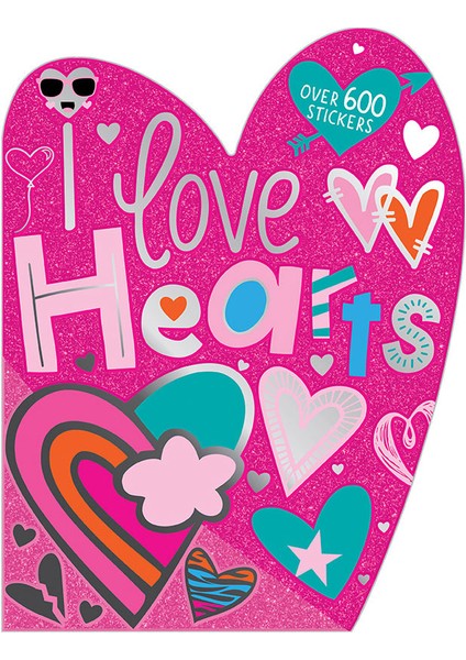 I Love Hearts Shaped Sticker 48PP Makebelieveideas Pub