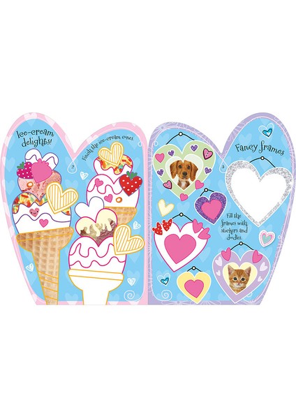 I Love Hearts Shaped Sticker 48PP Makebelieveideas Pub
