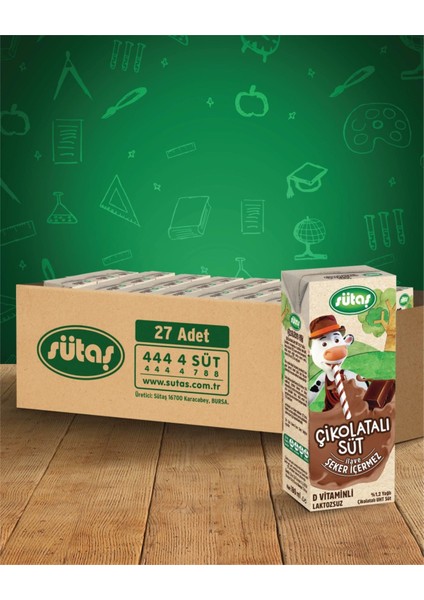 Şeker Ilavesiz Çikolatalı Süt 180 ml (27 Adet)