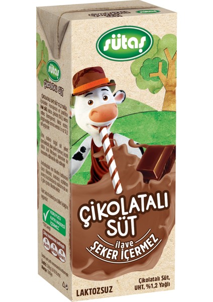 Şeker Ilavesiz Çikolatalı Süt 180 ml (27 Adet)