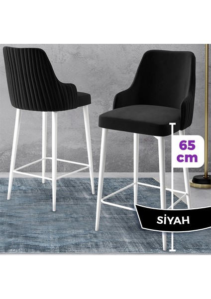 Concept Tera Serisi, 65 cm Mutfak Bar Sandalyesi, Babyface Kumaş, Beyaz Metal Ayak 6 Adet Sandalye fiyatları