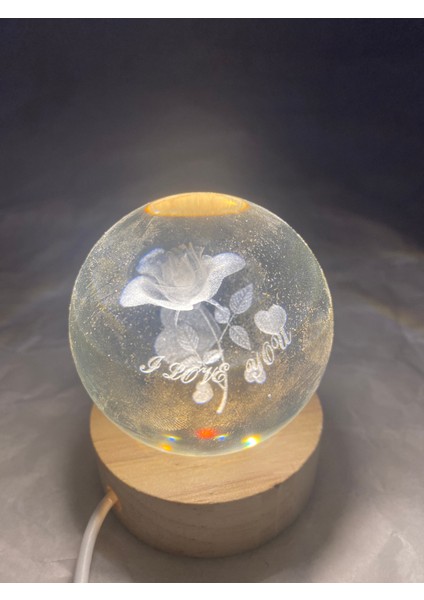 3D LED Işık Cam Küre