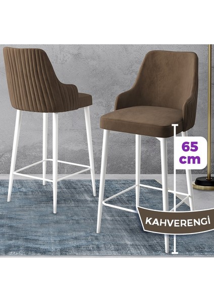 Concept Tera Serisi, 65 cm Mutfak Bar Sandalyesi, Babyface Kumaş, Beyaz Metal Ayak 4 Adet Sandalye fiyatları
