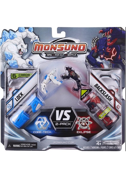 Monsuno, Lisanslı Lock Vs Backslash Figürleri, Fırlatma Kapsülleri ve 6 Oyun Kartı