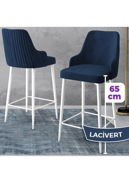 Concept Tera Serisi, 65 cm Mutfak Bar Sandalyesi, Babyface Kumaş, Beyaz Metal Ayak 4 Adet Sandalye fiyatları
