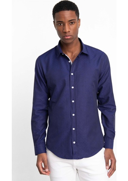 Slim Fit Uzun Kol Oxford Doku Armürlü Biyeli Erkek Gömlek10 fiyatları