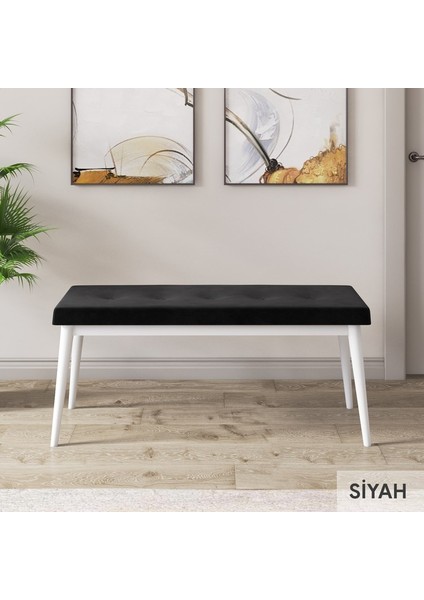 Concept Roz Serisi 80X132 Mdf Açılabilir Beyaz Mermer Desen Mutfak Masası 4 Sandalye ve 1 Bench Gold Halka