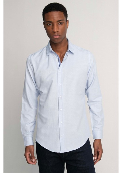 Slim Fit Uzun Kol Oxford Doku Armürlü Biyeli Erkek Gömlek10 fiyatları