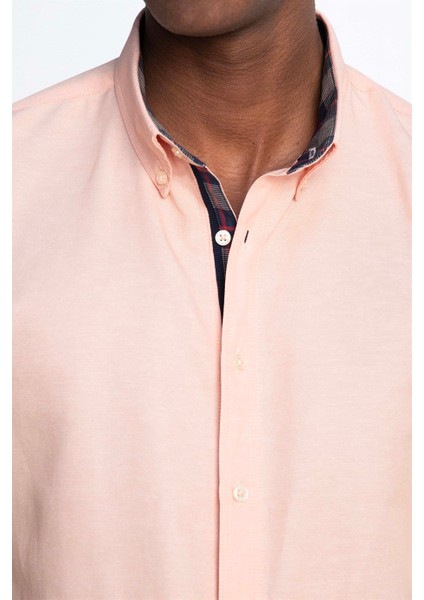 Slim Fit Kısa Kol Düğmeli Yaka Poplin Oxford Erkek Gömlek10 modelleri