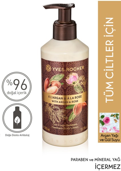 Yves Rocher Nemlendirici Vücut Losyonu - Oryantal Argan ve Gül- 390ml-95035