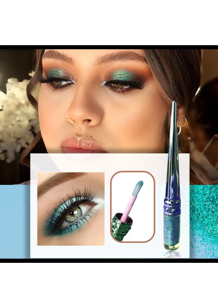 Rns Simli Likit Göz Farı Full Shot Glam Eye Glitter Green XL79