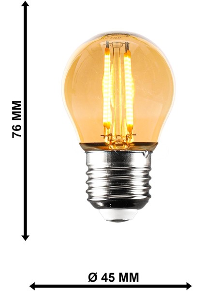 Rustik LED Sarı Top Ampul