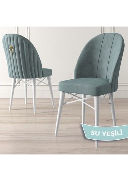 Concept Roz Serisi 80X132 Mdf Açılabilir Beyaz Mutfak Masa Takımı 6 Sandalye Gold Halkalı fırsatları