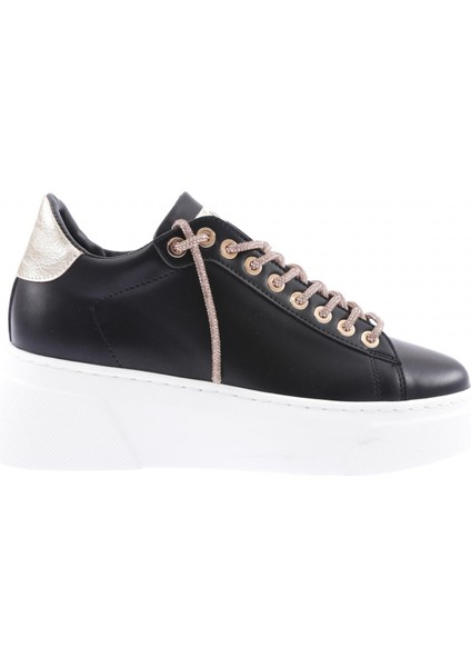 ES854-23Y Kadin Kalin Taban Silver Taş Bağcikli Sneakers Ayakkabi