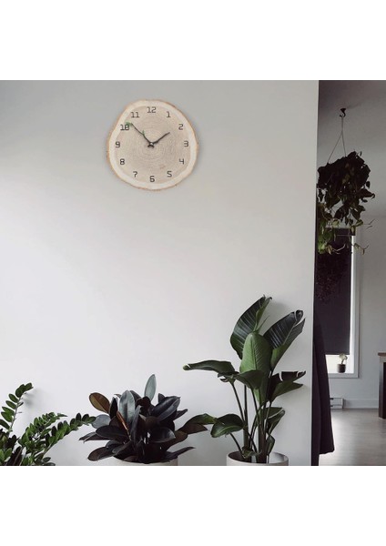 Dekoratif Ağaç Gövdesi Kütük Şeklinde 30 cm Duvar Saati modelleri
