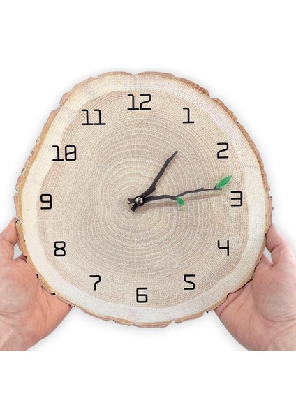 Dekoratif Ağaç Gövdesi Kütük Şeklinde 30 cm Duvar Saati indirimleri
