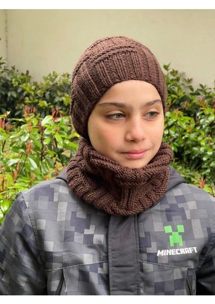 Çocuk Bere Boyunluk Yumuşak Yün Takım