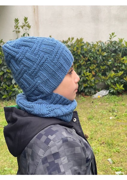 Çocuk Bere Boyunluk Yumuşak Yün Takım