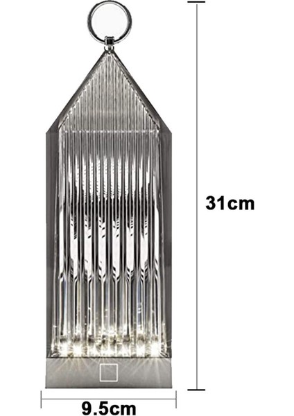 Buffer® Fener Model USB Şarjlı Dokunmatik 3 Farklı Işık Modlu Masa Üstü Kristal Akrilik Lamba LED