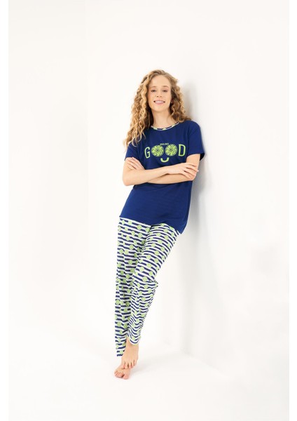 Yeni Inci Anne Kız 2 Adet Viskon Pijama Takım 1901-371