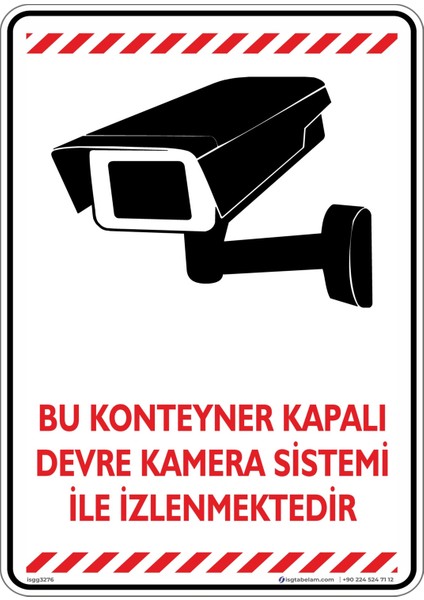 Bu Konteyner Kapalı Devre Kamera Sistemi Ile Izlenmektedir/v5/25x35cm/Etiket