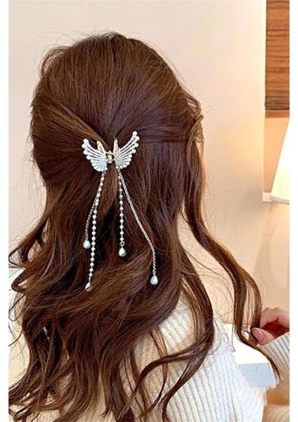 Full Incili Zincir Sallantılı Mandal Toka Metal Suya Dayanıklı Kadın Aksesuar modelleri