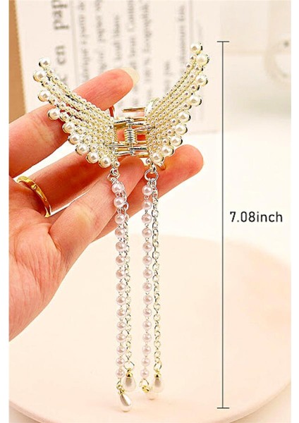 Full Incili Zincir Sallantılı Mandal Toka Metal Suya Dayanıklı Kadın Aksesuar fırsatları