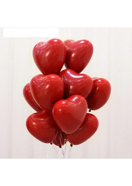 Lateks Kırmızı Kalp Balon 30CM 10'lu Paket
