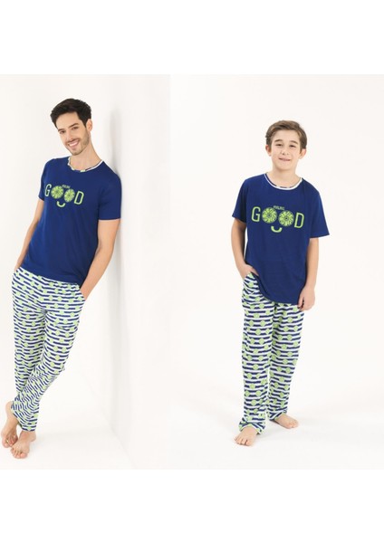 Yeni Inci Baba Oğul 2 Çift Viskon Pijama Takım 838-340