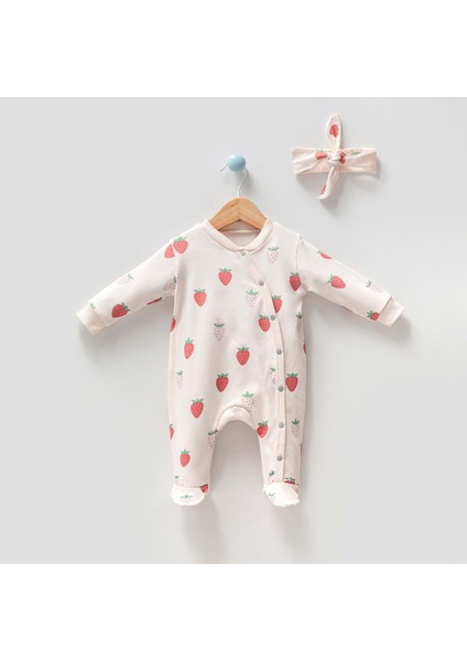 Kız Bebek Tulum Çilek Baskılı - By Bubbles - Tulum - Bej - 0-3 Ay fiyatları