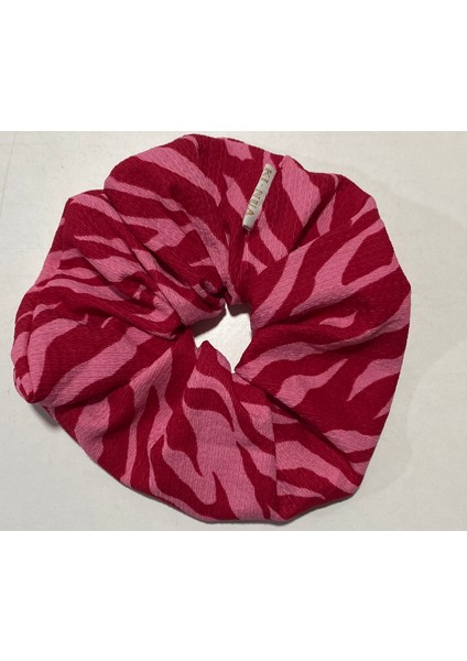 Krinkıl Kumaş Pembe Zebra Desenli Kadın Uzun Kimono Tokalı Set