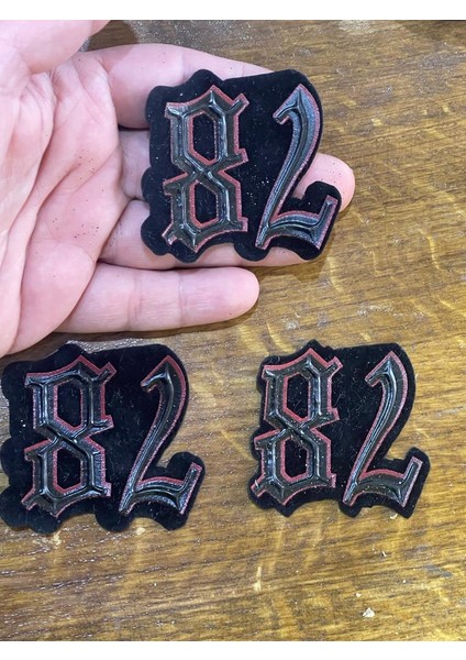 3'lü 4x5 cm 82 Rakamı Ütü Ile Yapışan Aplike Arma Yama Dikiş Aksesuarı