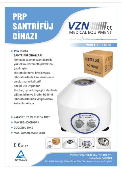 Santrifuj Cihazı 6'lı