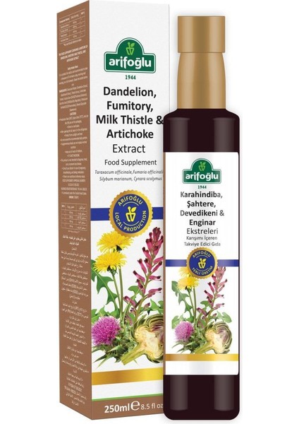Karahindiba Şahtere Devedikeni Enginar Eki - Ekstrakt 250 ml