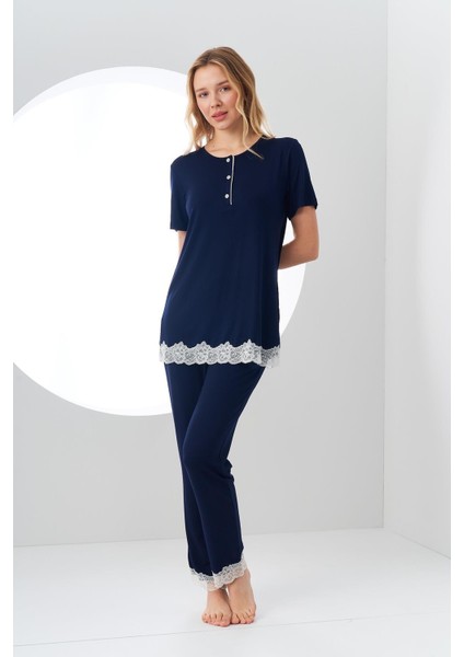 Kadın Kısa Kollu Pijama Takımı 24144