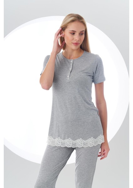 Kadın Kısa Kollu Pijama Takımı 24143
