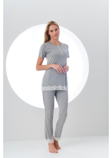 Kadın Kısa Kollu Pijama Takımı 24143