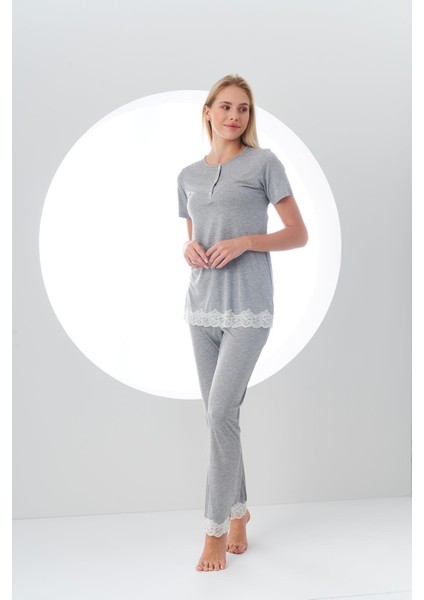 Kadın Kısa Kollu Pijama Takımı 24143